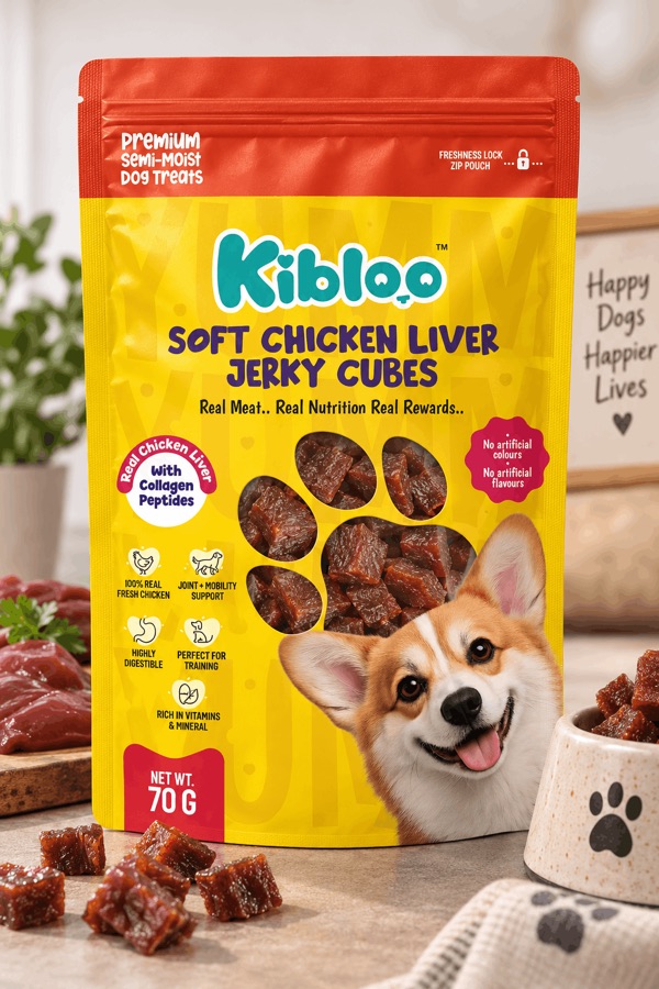 Kibloo Soft Chicken Liver Jerky Cubes